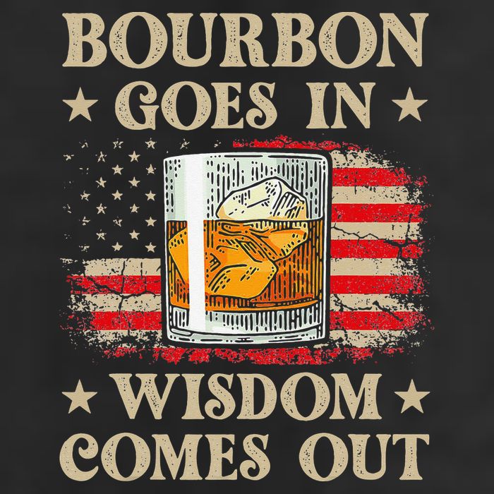 Bourbon Goes In Wisdom Comes Out Funny Drinking 25L Jumbo Tote