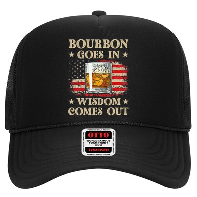 Bourbon Goes In Wisdom Comes Out Funny Drinking Trucker Hat
