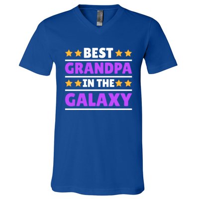 Best Grandpa In The Galaxy Gift V-Neck T-Shirt