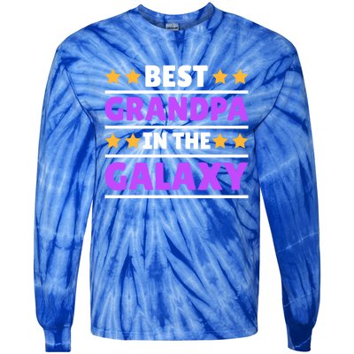 Best Grandpa In The Galaxy Gift Tie-Dye Long Sleeve Shirt