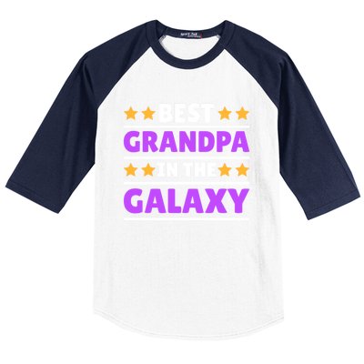 Best Grandpa In The Galaxy Gift Baseball Sleeve Shirt