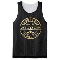 Bourbon Goes In Wisdom Comes Out Funny Drinking Mesh Reversible Basketball Jersey Tank