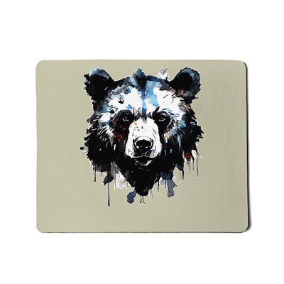 Bear Graphic Intense Abstract Ink Blot Bear Head Mousepad