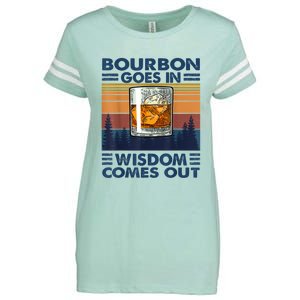 Bourbon Goes In Wisdom Comes Out Bourbon Drinking Lover Gift Enza Ladies Jersey Football T-Shirt