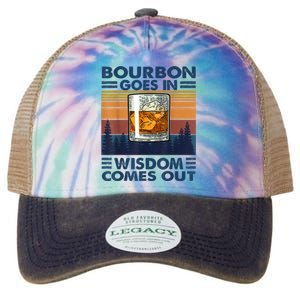 Bourbon Goes In Wisdom Comes Out Bourbon Drinking Lover Gift Legacy Tie Dye Trucker Hat