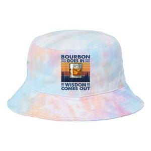 Bourbon Goes In Wisdom Comes Out Bourbon Drinking Lover Gift Tie Dye Newport Bucket Hat