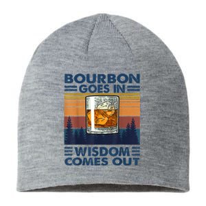 Bourbon Goes In Wisdom Comes Out Bourbon Drinking Lover Gift Sustainable Beanie