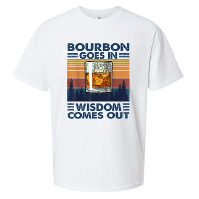 Bourbon Goes In Wisdom Comes Out Bourbon Drinking Lover Gift Sueded Cloud Jersey T-Shirt