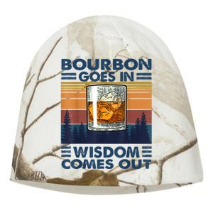 Bourbon Goes In Wisdom Comes Out Bourbon Drinking Lover Gift Kati - Camo Knit Beanie