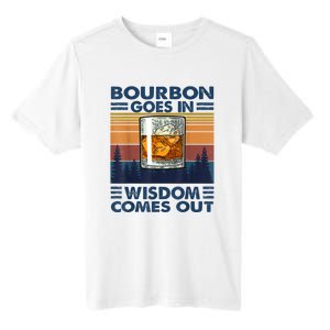 Bourbon Goes In Wisdom Comes Out Bourbon Drinking Lover Gift Tall Fusion ChromaSoft Performance T-Shirt