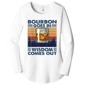 Bourbon Goes In Wisdom Comes Out Bourbon Drinking Lover Gift Women's Perfect Tri Tunic Long Sleeve Shirt