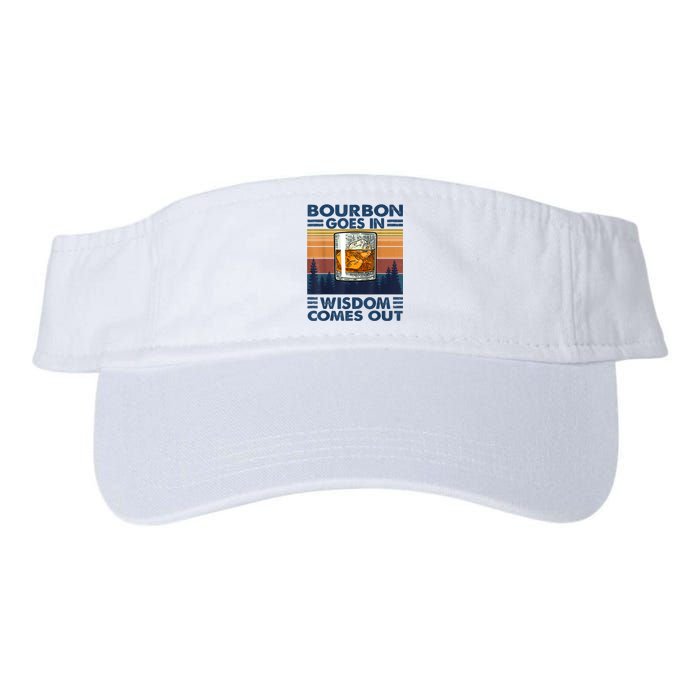 Bourbon Goes In Wisdom Comes Out Bourbon Drinking Lover Gift Valucap Bio-Washed Visor