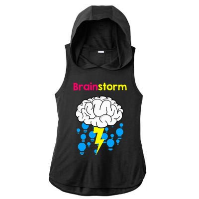 Brainstorm Good Idea Lightbulb Thunder Ladies PosiCharge Tri-Blend Wicking Draft Hoodie Tank