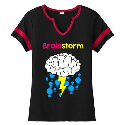 Brainstorm Good Idea Lightbulb Thunder Ladies Halftime Notch Neck Tee