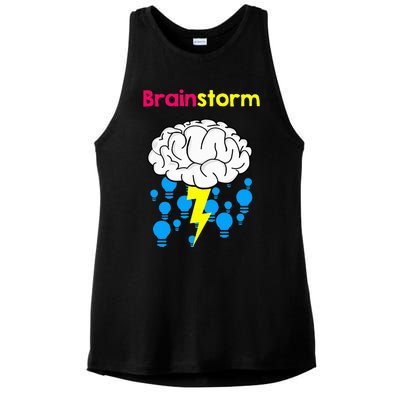 Brainstorm Good Idea Lightbulb Thunder Ladies PosiCharge Tri-Blend Wicking Tank