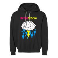 Brainstorm Good Idea Lightbulb Thunder Garment-Dyed Fleece Hoodie