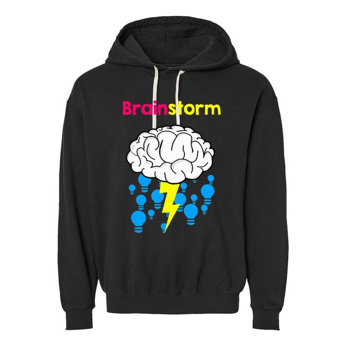 Brainstorm Good Idea Lightbulb Thunder Garment-Dyed Fleece Hoodie