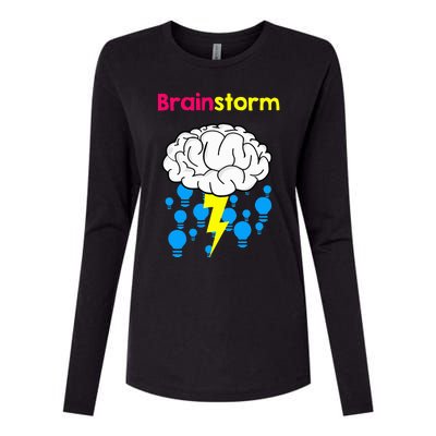 Brainstorm Good Idea Lightbulb Thunder Womens Cotton Relaxed Long Sleeve T-Shirt