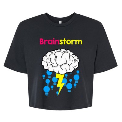 Brainstorm Good Idea Lightbulb Thunder Bella+Canvas Jersey Crop Tee