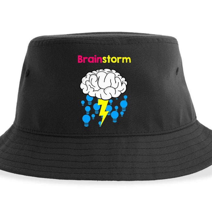 Brainstorm Good Idea Lightbulb Thunder Sustainable Bucket Hat