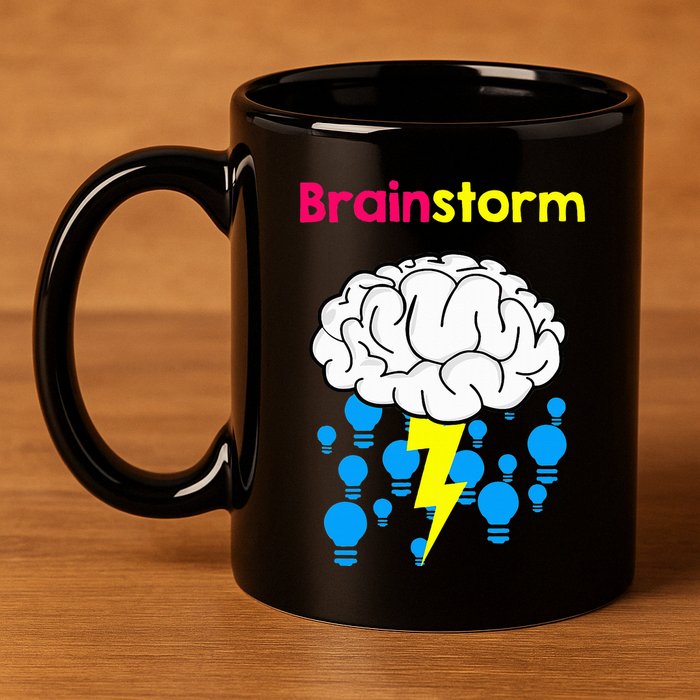 Brainstorm Good Idea Lightbulb Thunder 11oz C Handle Ceramic Mug
