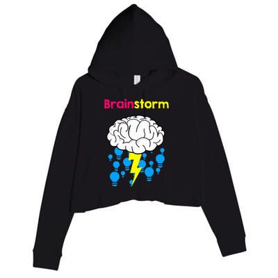 Brainstorm Good Idea Lightbulb Thunder Crop Fleece Hoodie