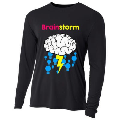 Brainstorm Good Idea Lightbulb Thunder Cooling Performance Long Sleeve Crew