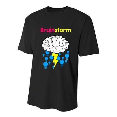 Brainstorm Good Idea Lightbulb Thunder Youth Performance Sprint T-Shirt
