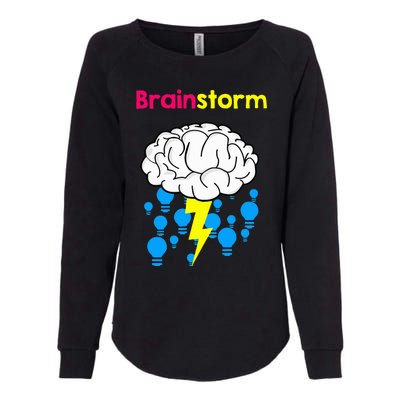 Brainstorm Good Idea Lightbulb Thunder Womens California Wash Sweatshirt