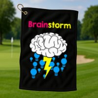 Brainstorm Good Idea Lightbulb Thunder Golf Towel