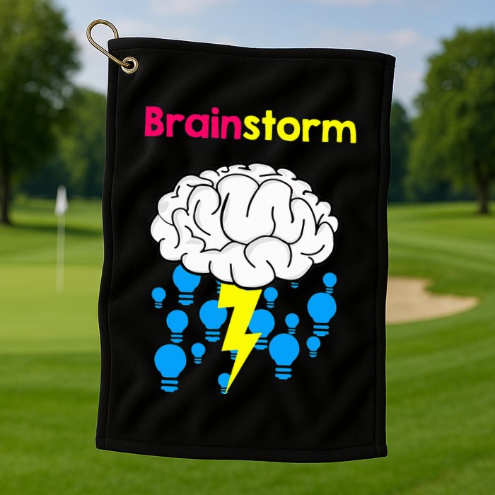 Brainstorm Good Idea Lightbulb Thunder Golf Towel