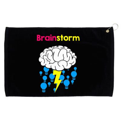 Brainstorm Good Idea Lightbulb Thunder Grommeted Golf Towel