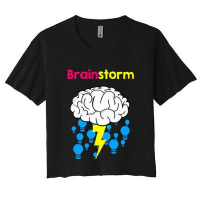 Brainstorm Good Idea Lightbulb Thunder Crop Top