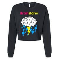 Brainstorm Good Idea Lightbulb Thunder Cropped Pullover Crew