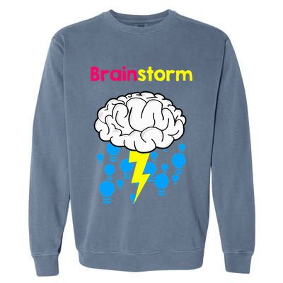 Brainstorm Good Idea Lightbulb Thunder Garment-Dyed Sweatshirt