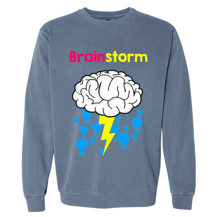 Brainstorm Good Idea Lightbulb Thunder Garment-Dyed Sweatshirt