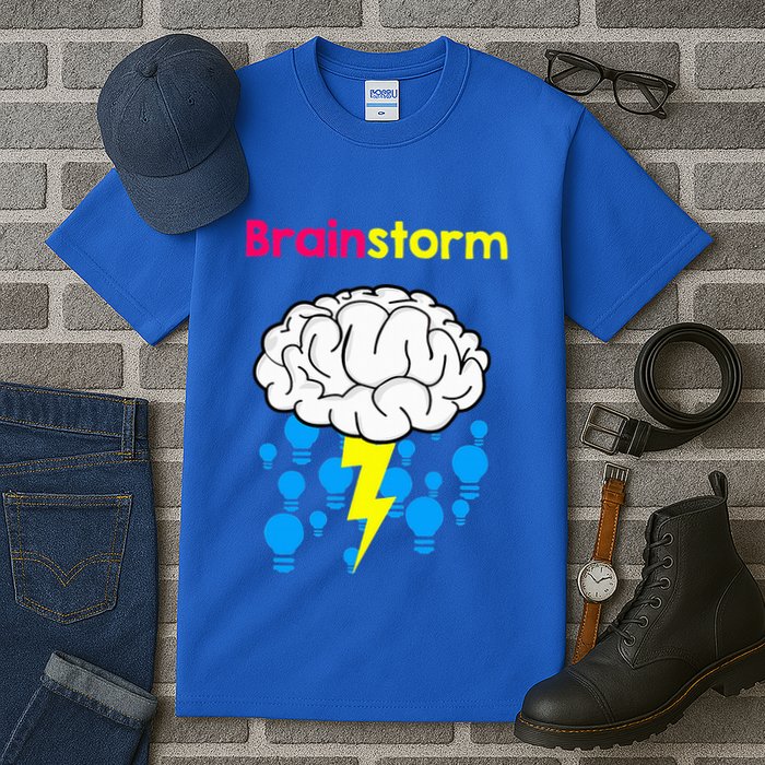 Brainstorm Good Idea Lightbulb Thunder Tall T-Shirt