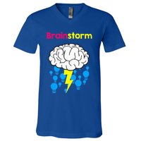 Brainstorm Good Idea Lightbulb Thunder V-Neck T-Shirt