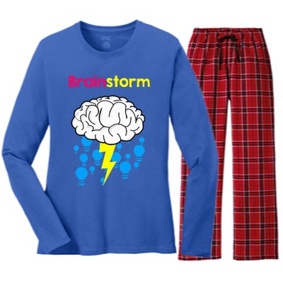 Brainstorm Good Idea Lightbulb Thunder Women's Long Sleeve Flannel Pajama Set 