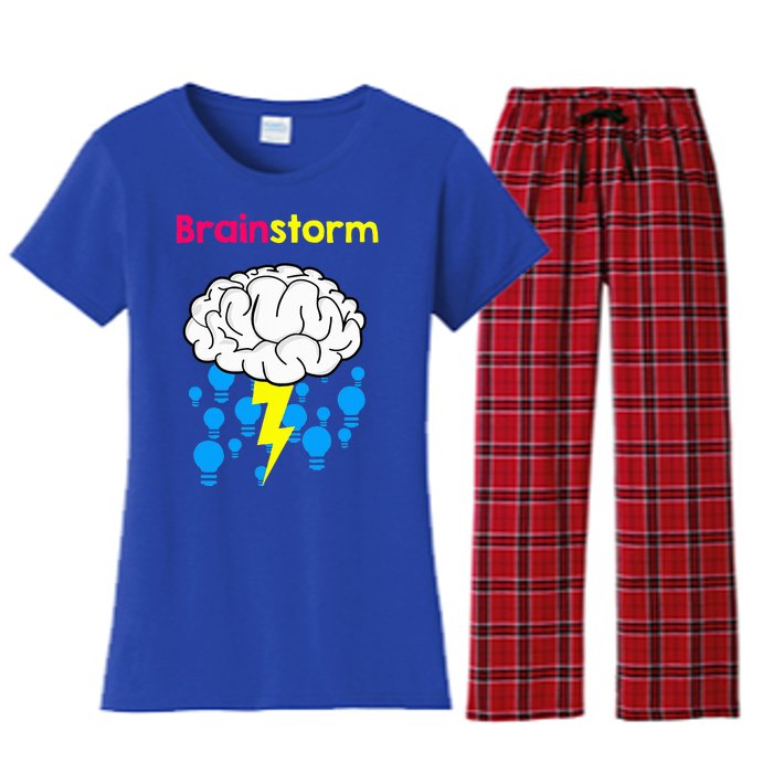 Brainstorm Good Idea Lightbulb Thunder Women's Flannel Pajama Set