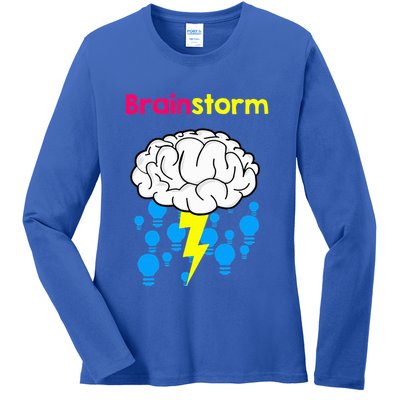 Brainstorm Good Idea Lightbulb Thunder Ladies Long Sleeve Shirt