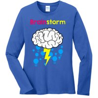 Brainstorm Good Idea Lightbulb Thunder Ladies Long Sleeve Shirt