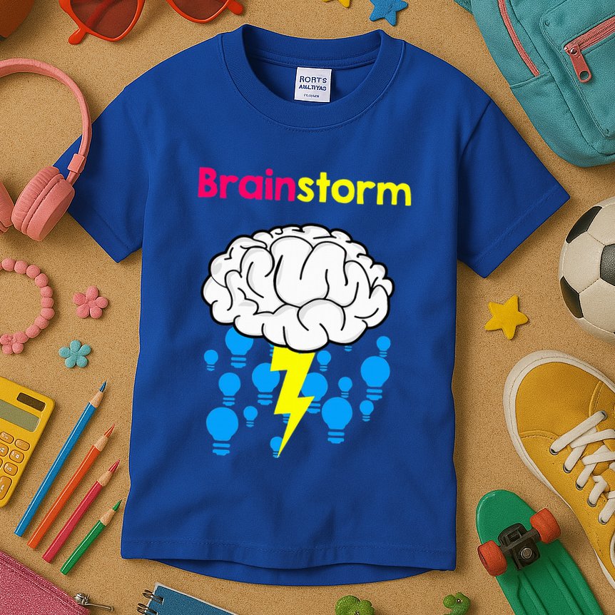 Brainstorm Good Idea Lightbulb Thunder Kids T-Shirt
