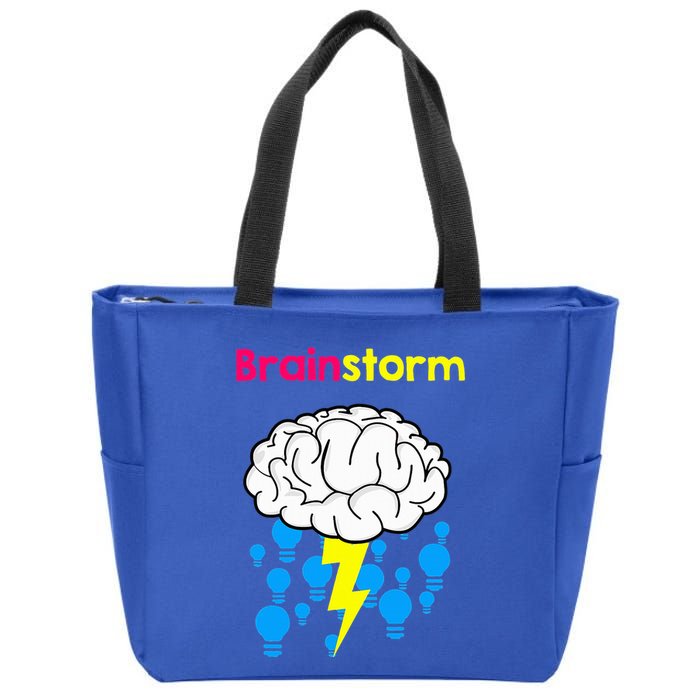 Brainstorm Good Idea Lightbulb Thunder Zip Tote Bag