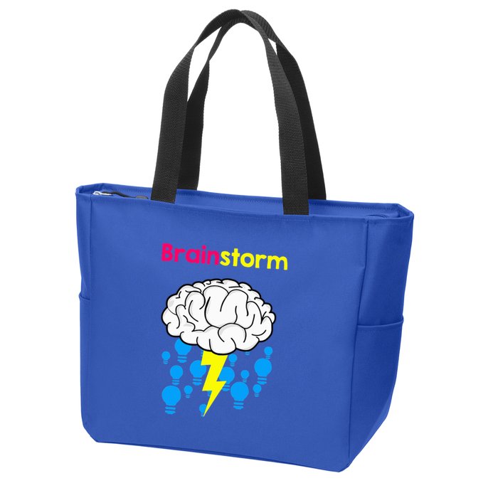 Brainstorm Good Idea Lightbulb Thunder Zip Tote Bag