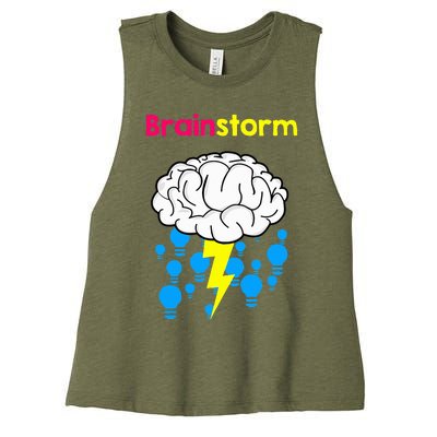 Brainstorm Good Idea Lightbulb Thunder Women's Racerback Cropped Tank