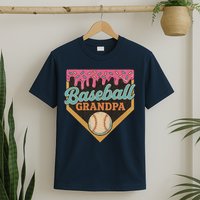 Baseball Grandpa Ice Cream Drip T-Shirt