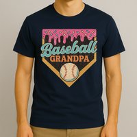 Baseball Grandpa Ice Cream Drip T-Shirt