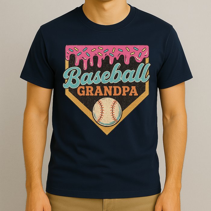 Baseball Grandpa Ice Cream Drip T-Shirt