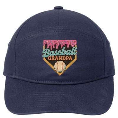 Baseball Grandpa Ice Cream Drip 7-Panel Snapback Hat